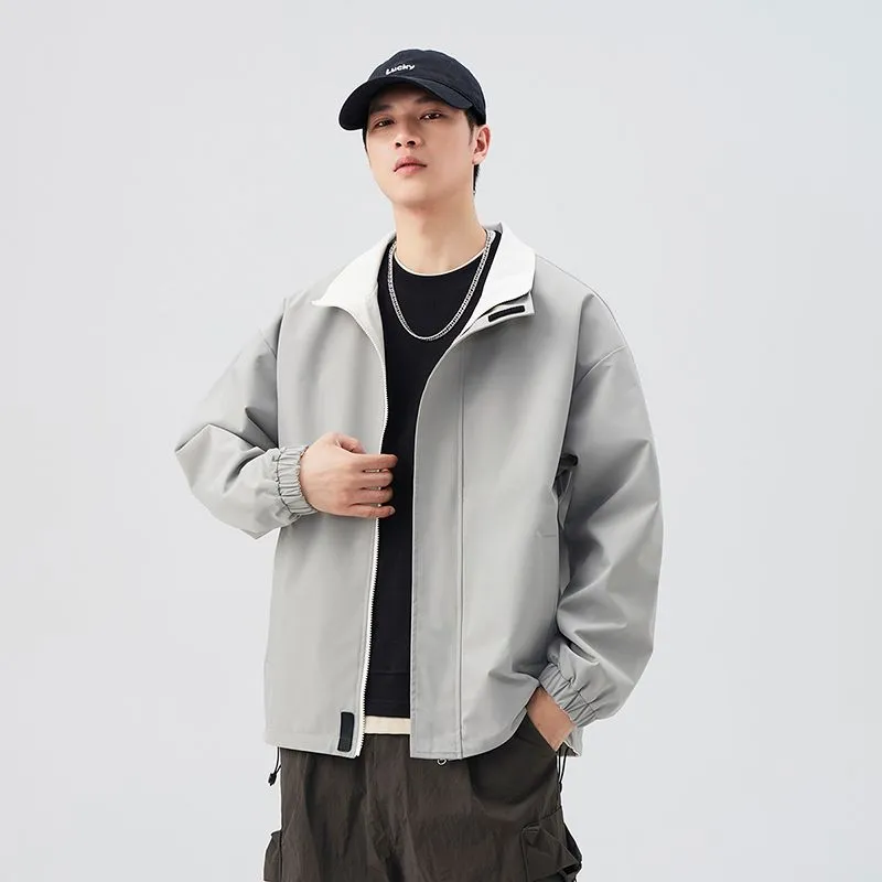 Solid Relaxed-Fit Raincoat with Elastic Band Cuffs for Easy Cleaning