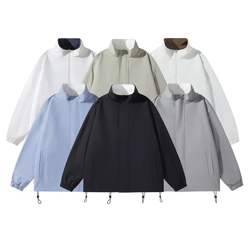 Solid Relaxed-Fit Raincoat with Elastic Band Cuffs for Easy Cleaning