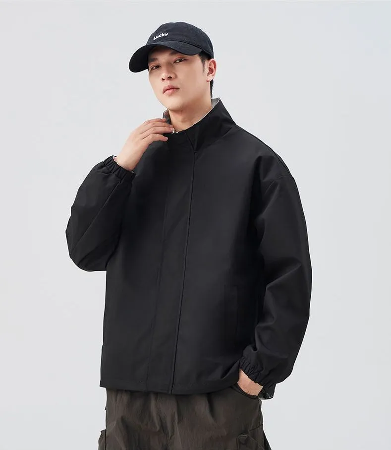 Solid Relaxed-Fit Raincoat with Elastic Band Cuffs for Easy Cleaning