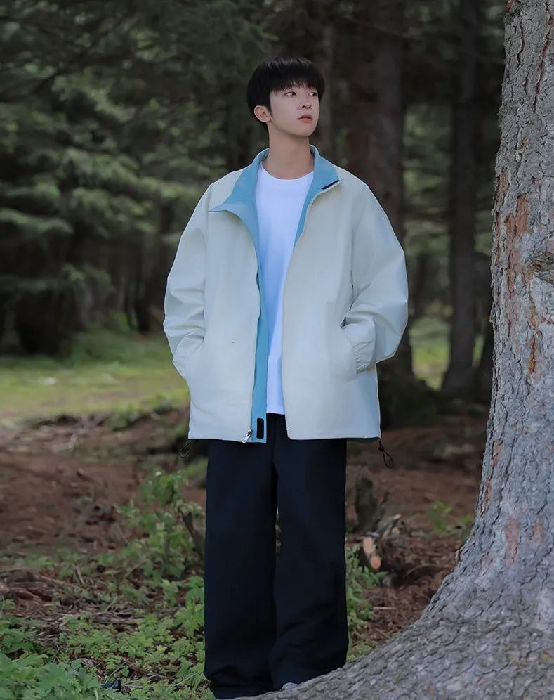 Solid Relaxed-Fit Raincoat with Elastic Band Cuffs for Easy Cleaning