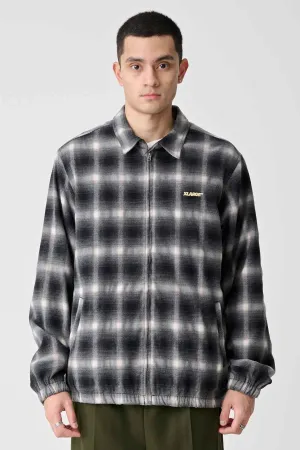 SOURCE LINED ZIP CHECK JACKET - BLACK