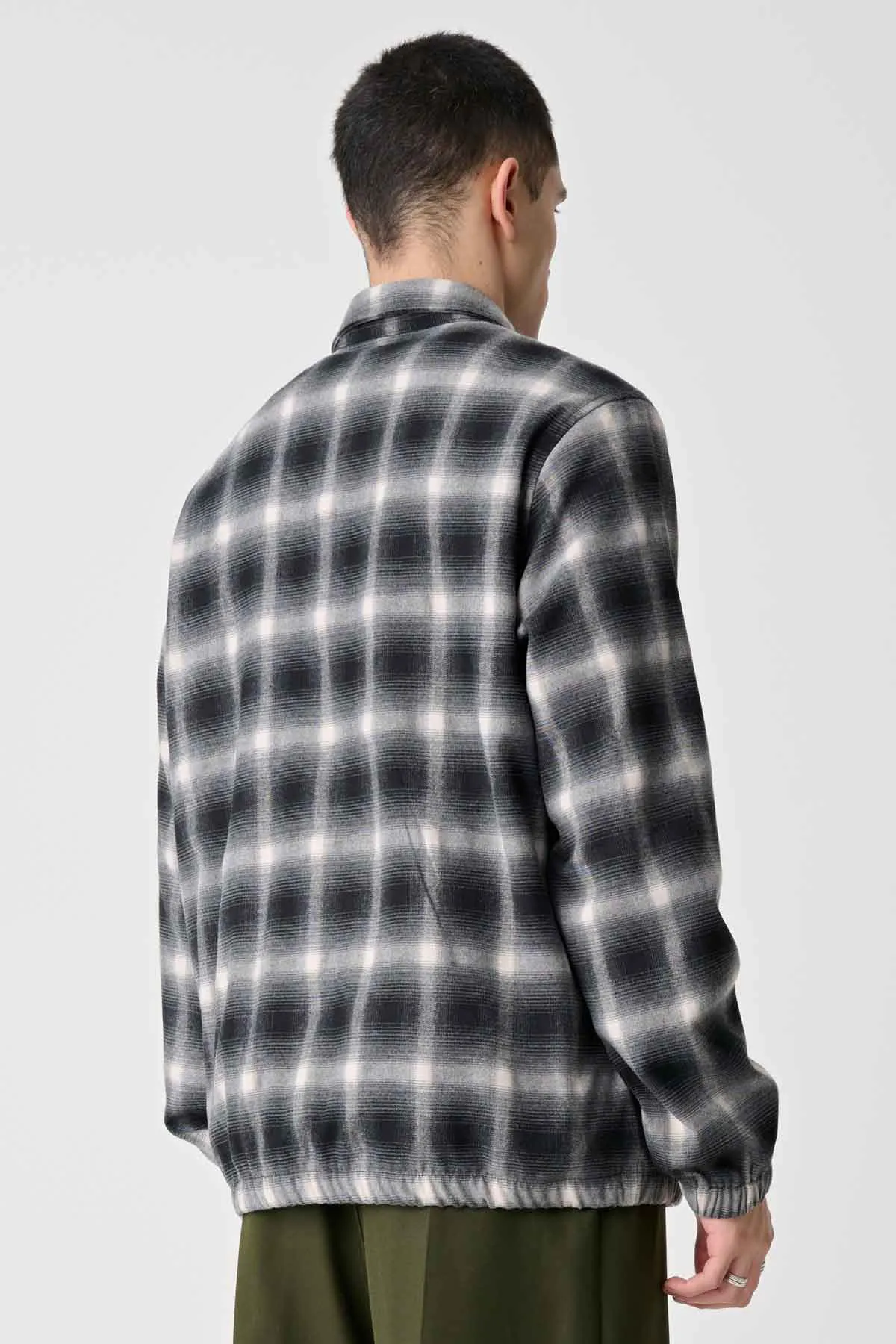 SOURCE LINED ZIP CHECK JACKET - BLACK