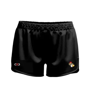 Spartans Black Ladies Curved SlimFit HP Hem Shorts High Thigh