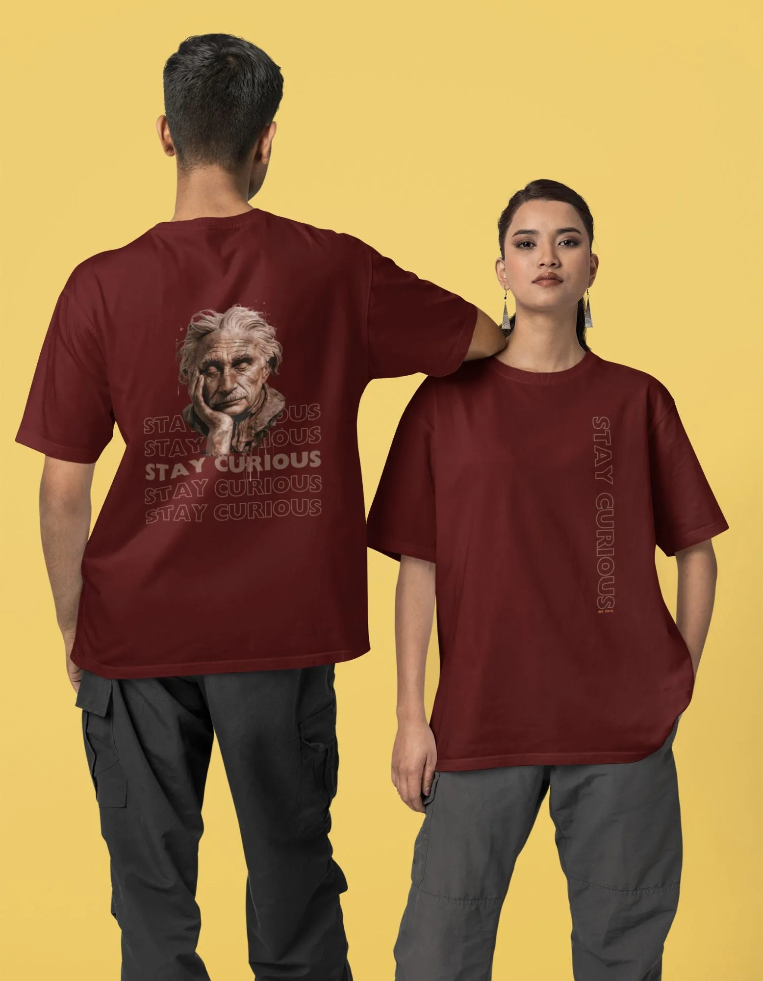 Stay Curious - Unisex Oversized Classic T-Shirt - Dark