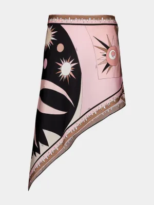 Stella Print Asymmetrical Mini Skirt
