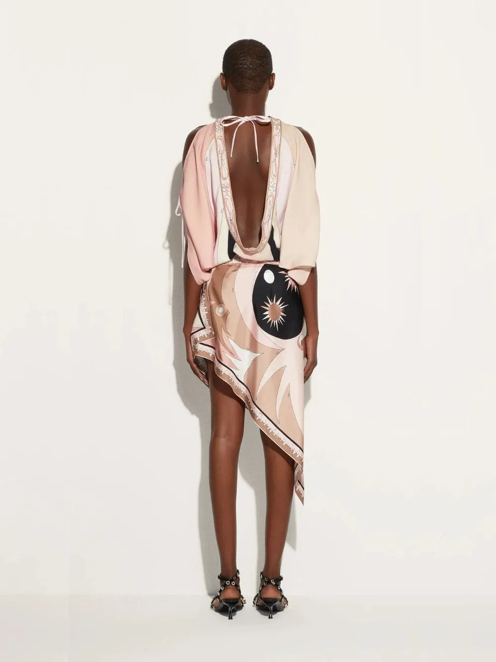 Stella Print Asymmetrical Mini Skirt