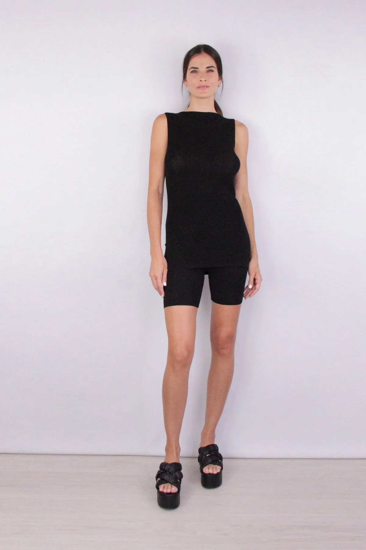 Teos Knit Bike Shorts in Black