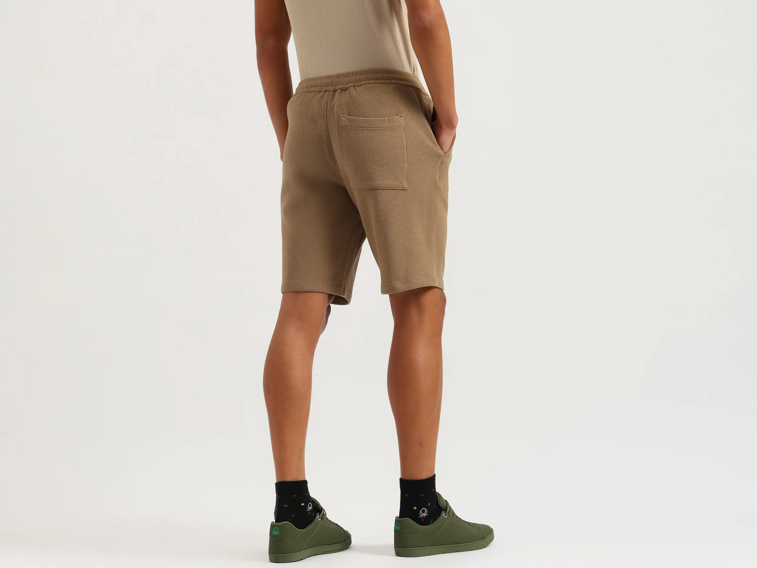 Textured Comfort Fit Cordinate Shorts
