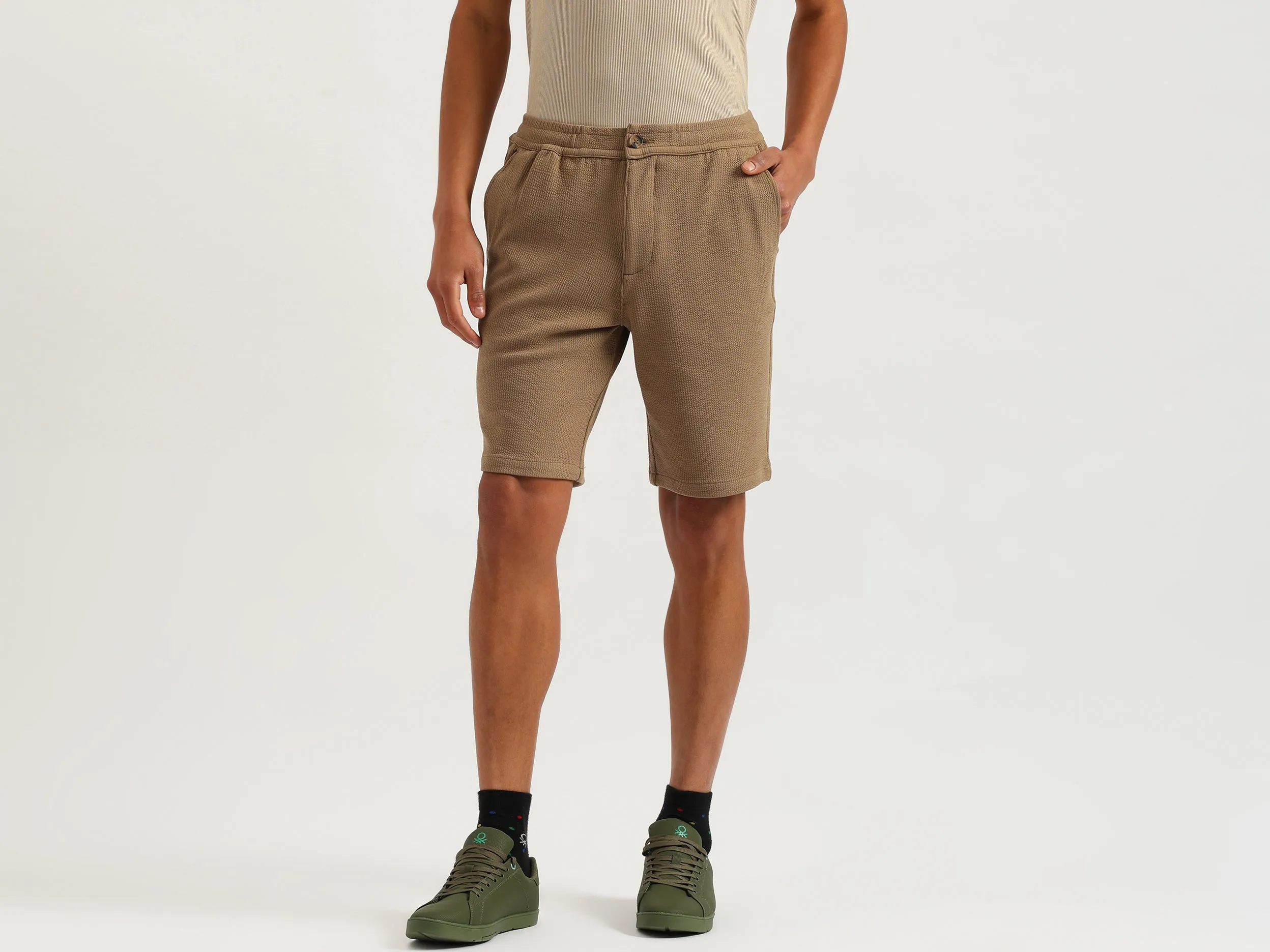 Textured Comfort Fit Cordinate Shorts