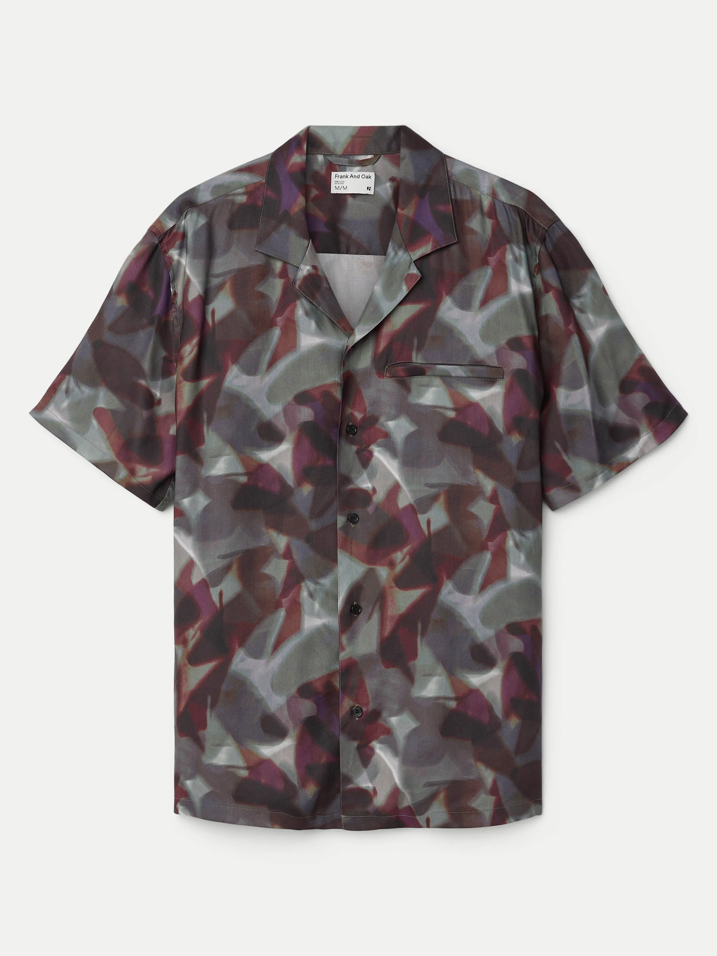 The Abstract Camp Collar Shirt in Dark Grey