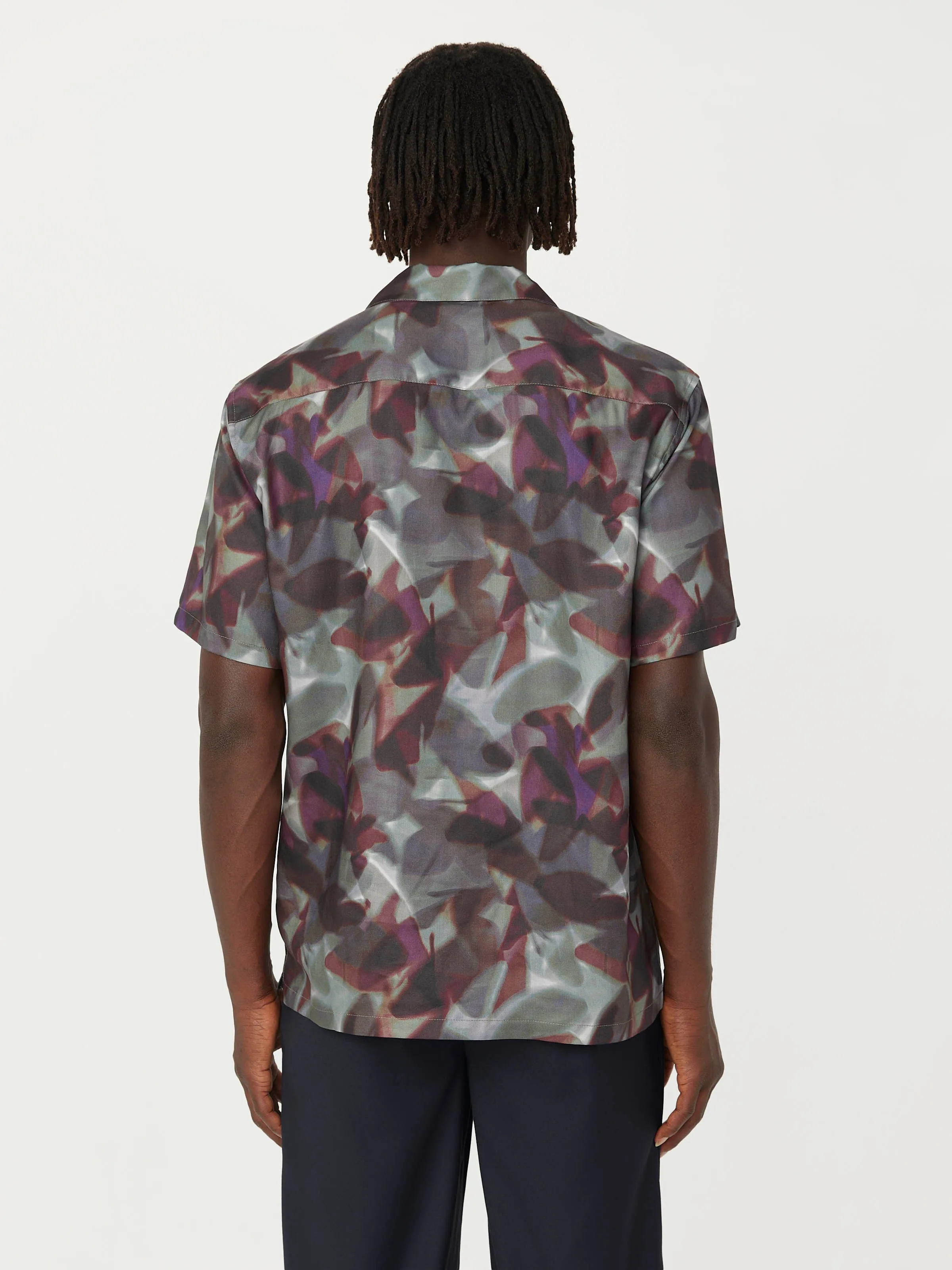 The Abstract Camp Collar Shirt in Dark Grey