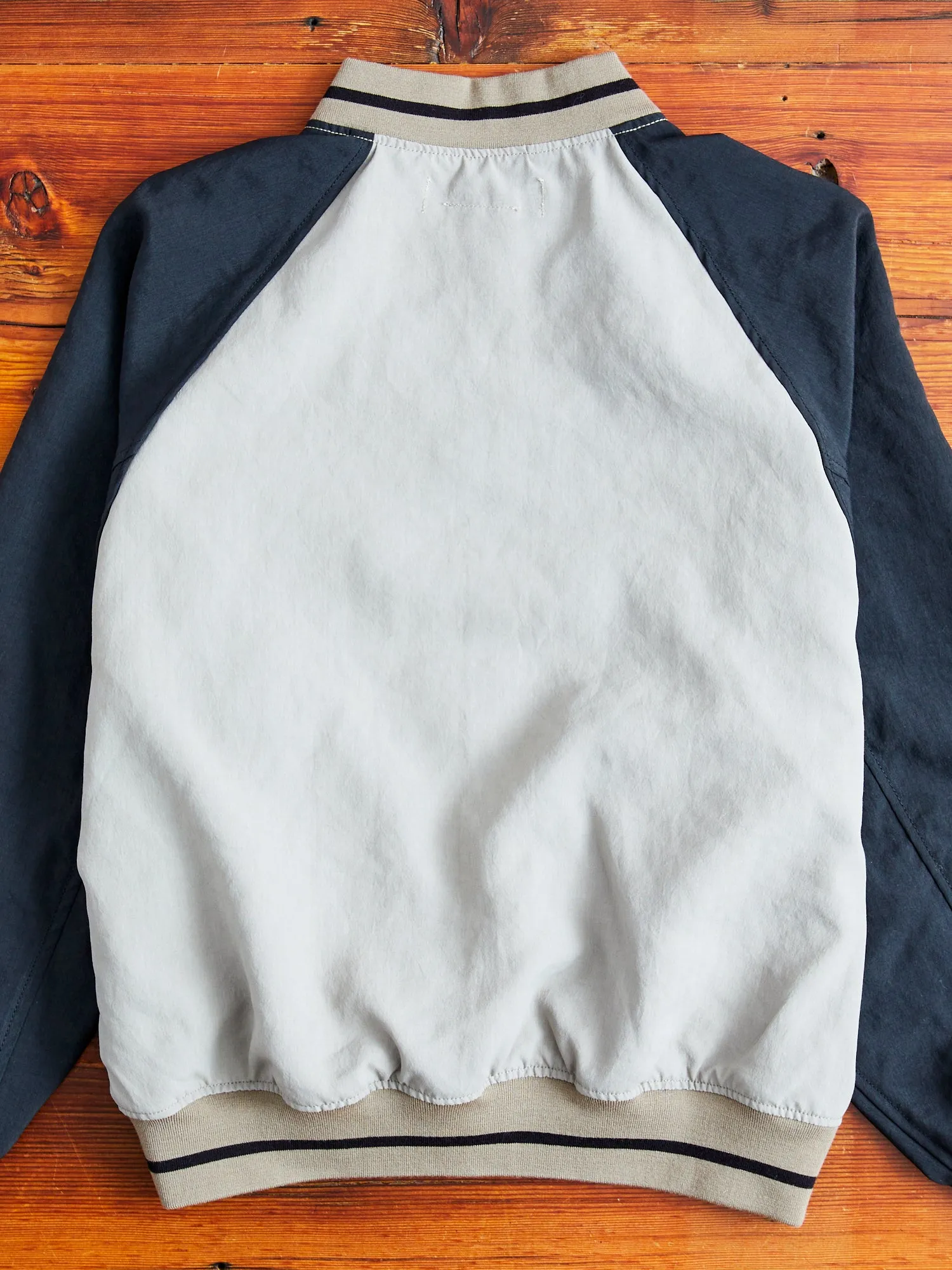 Two-Tone Baseball Jacket in Greige