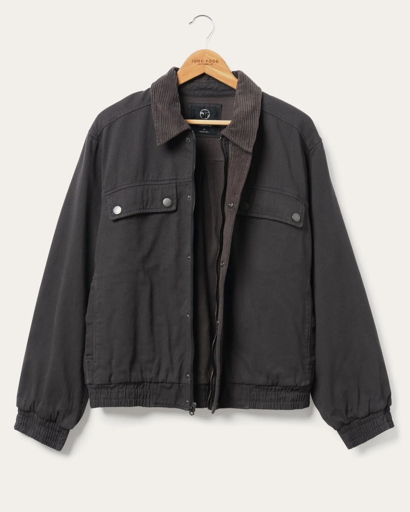 Unisex Denim Corded Collar Aviator Jacket