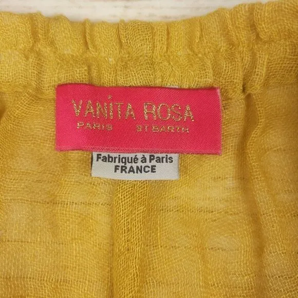 Vanita Rosa boho yellow beach coverup shorts Sm
