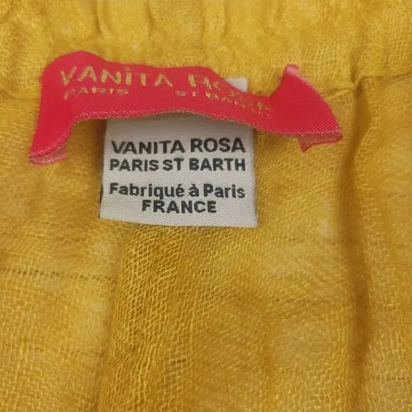 Vanita Rosa boho yellow beach coverup shorts Sm