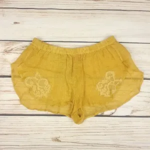 Vanita Rosa boho yellow beach coverup shorts Sm
