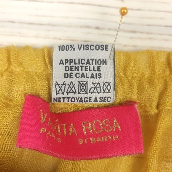 Vanita Rosa boho yellow beach coverup shorts Sm