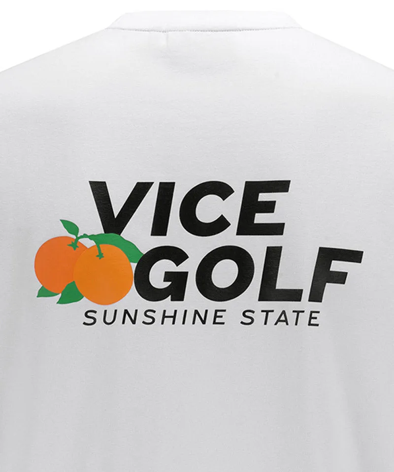 Vice Golf Atelier Unisex Orange Scramble Round T-Shirt - White