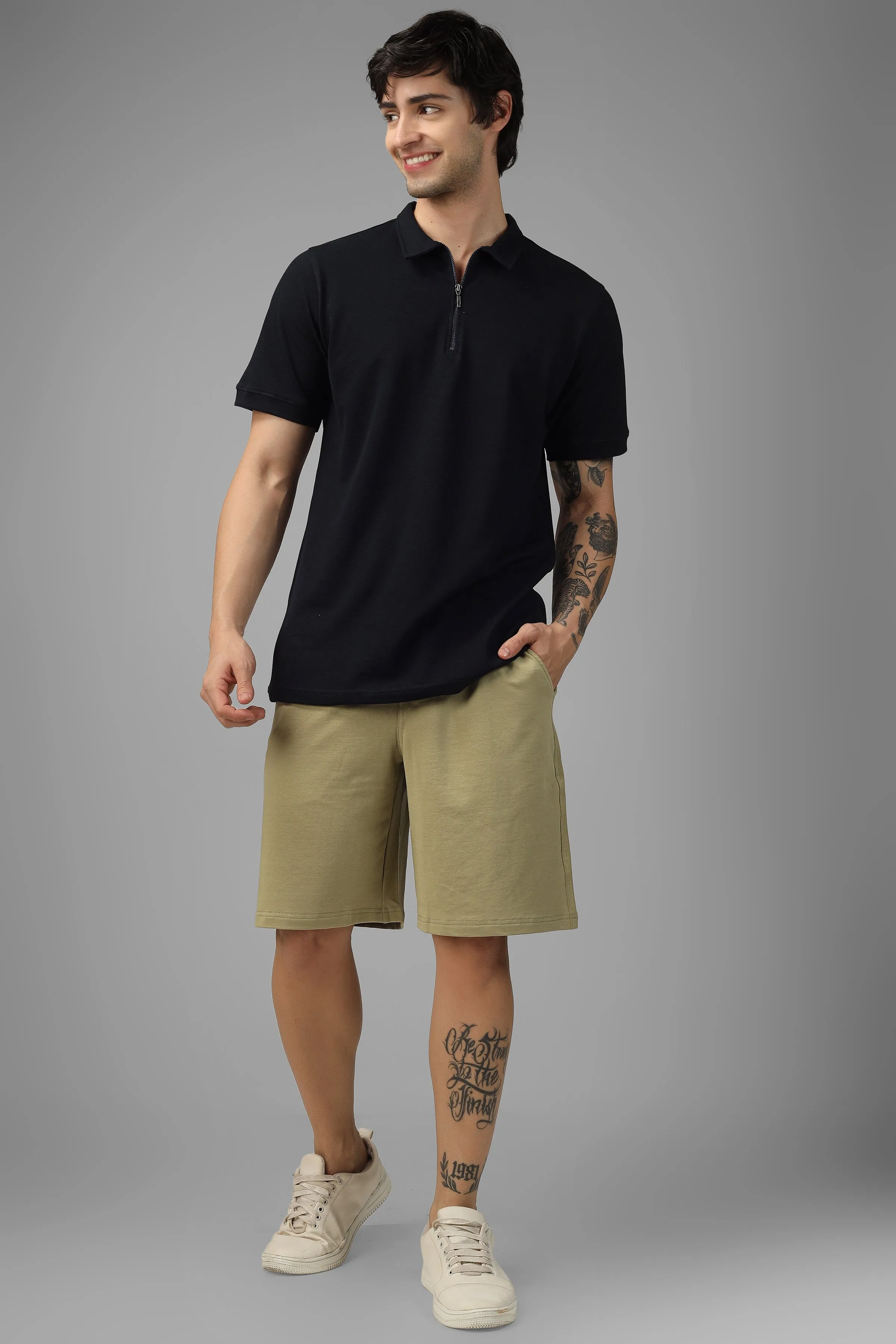 Vintage Regular Fit Shorts (Gravel Green)