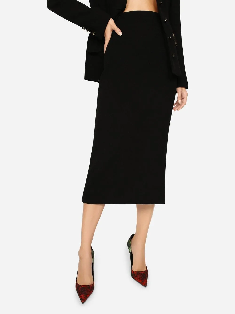 Virgin Wool Pencil Skirt