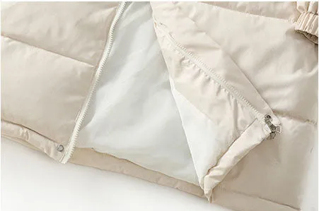 Water-Resistant and Windproof Full-Zip Puffer Coat for Women