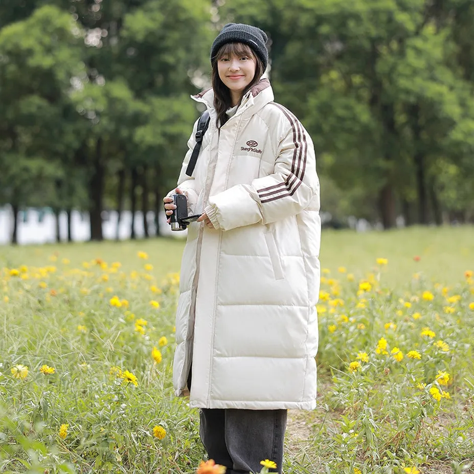 Water-Resistant and Windproof Full-Zip Puffer Coat for Women