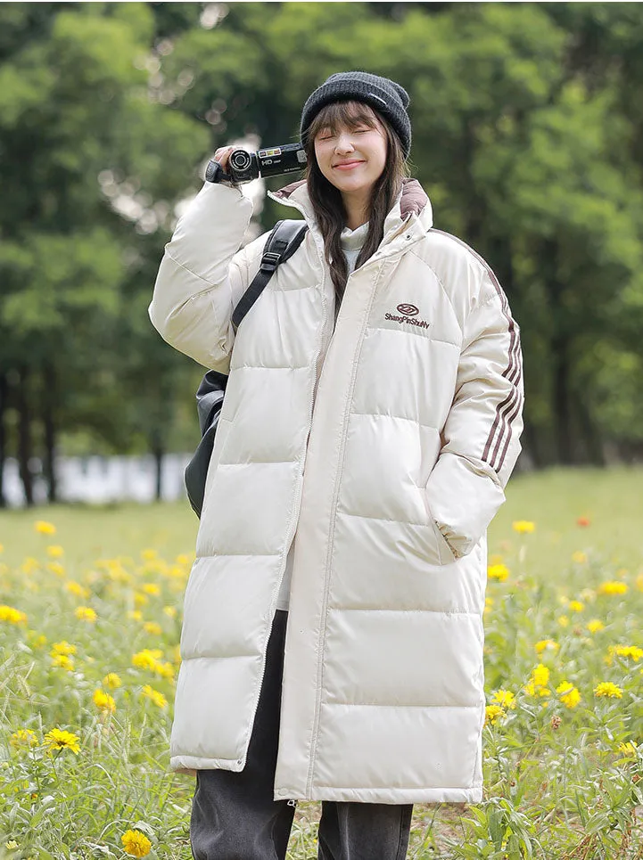 Water-Resistant and Windproof Full-Zip Puffer Coat for Women