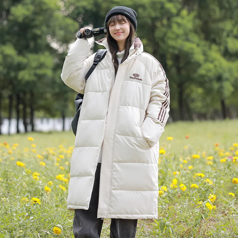 Water-Resistant and Windproof Full-Zip Puffer Coat for Women