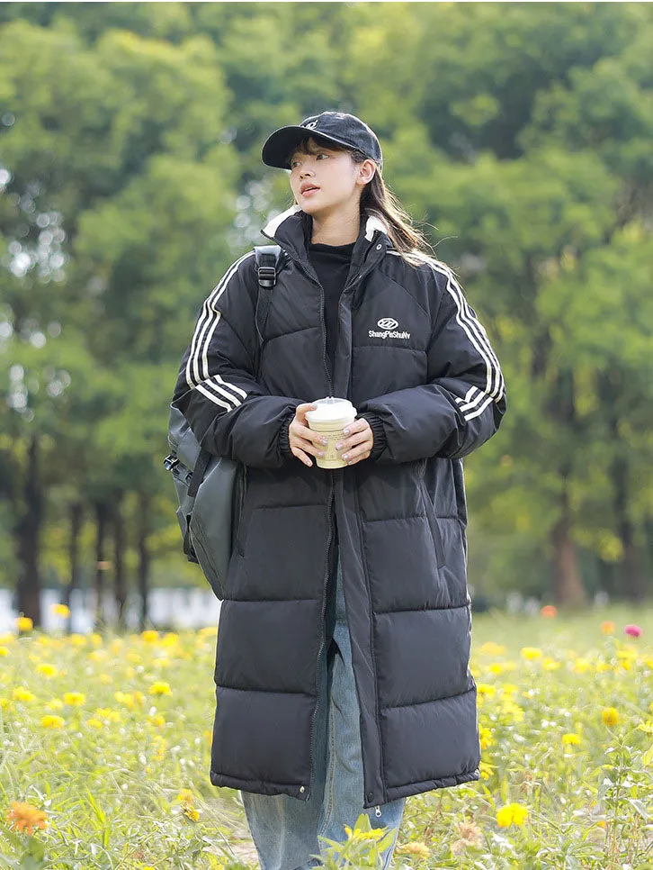 Water-Resistant and Windproof Full-Zip Puffer Coat for Women