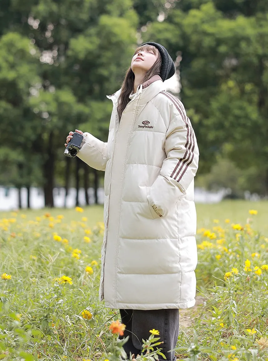 Water-Resistant and Windproof Full-Zip Puffer Coat for Women