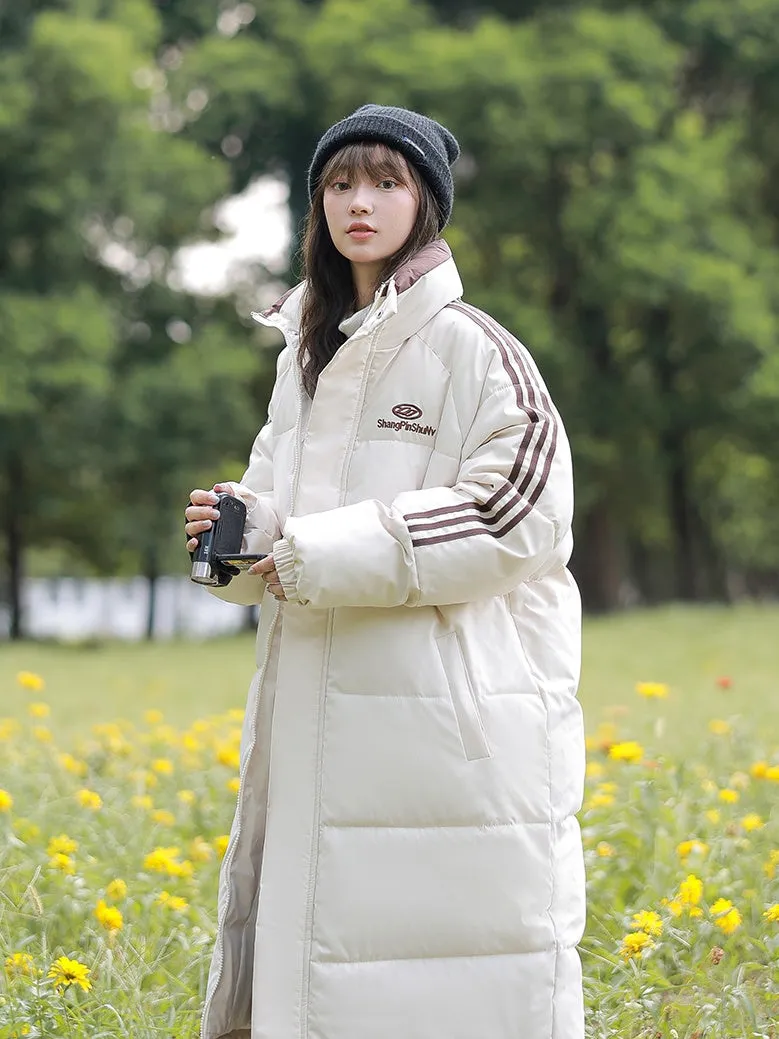 Water-Resistant and Windproof Full-Zip Puffer Coat for Women