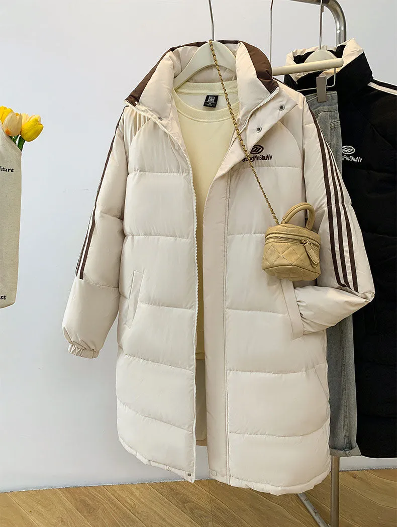 Water-Resistant and Windproof Full-Zip Puffer Coat for Women