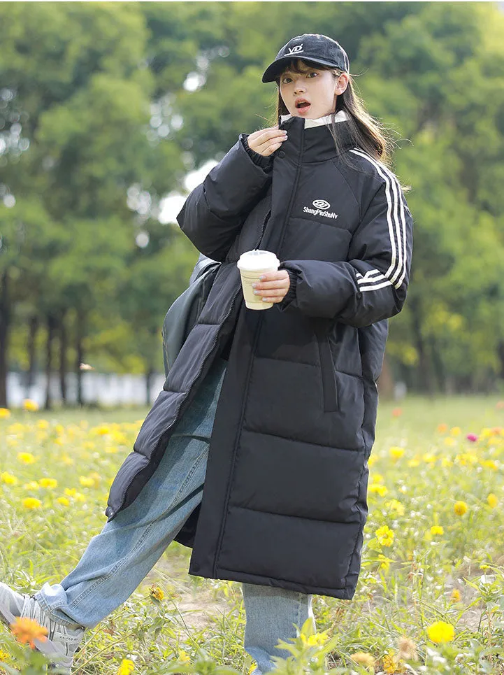 Water-Resistant and Windproof Full-Zip Puffer Coat for Women