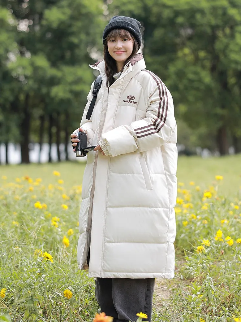 Water-Resistant and Windproof Full-Zip Puffer Coat for Women