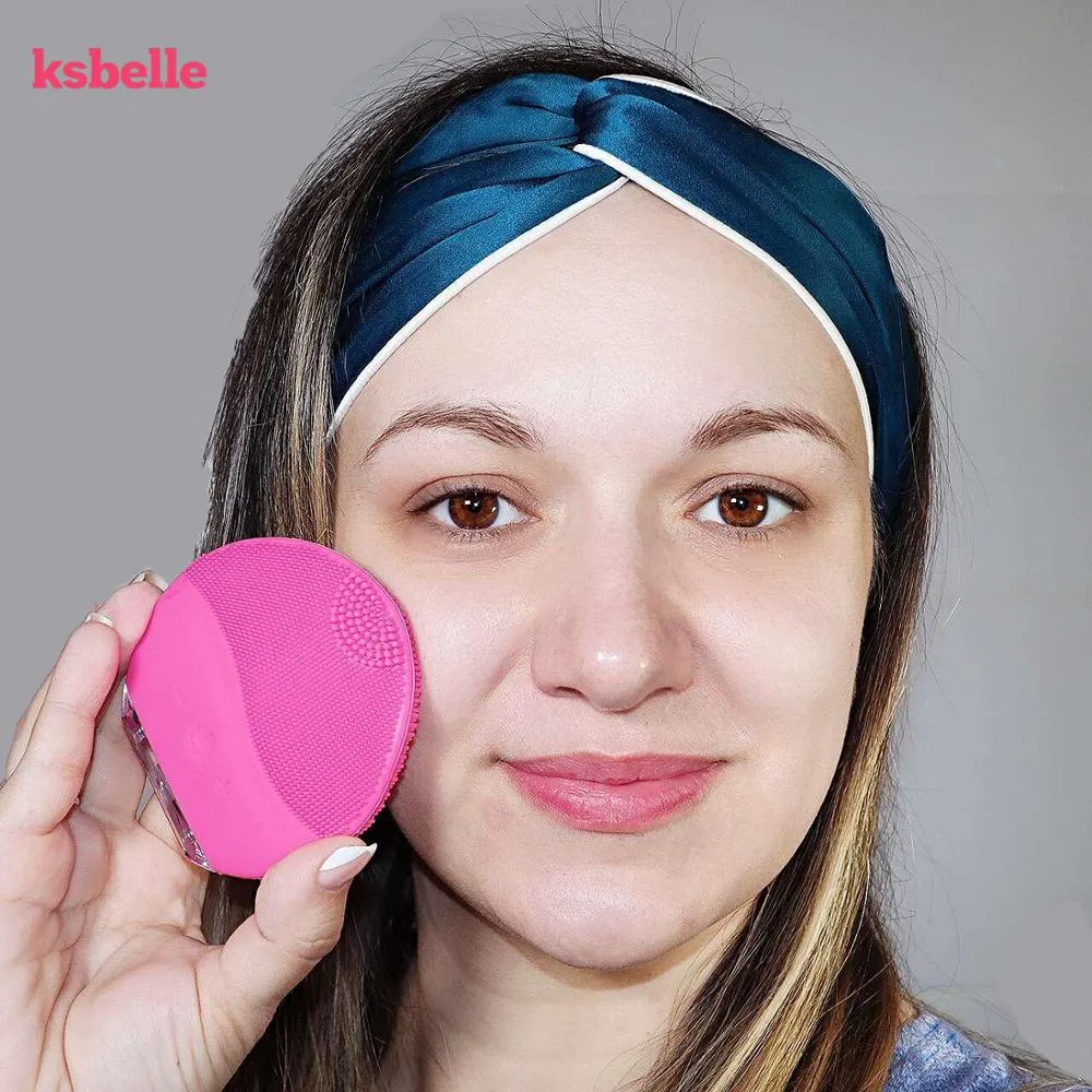 Waterproof Electric Facial Deep Cleansing Brush Sonic Vibration Silicone Brush