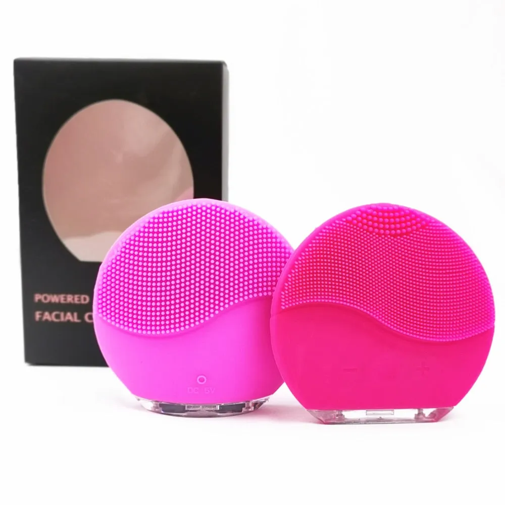 Waterproof Electric Facial Deep Cleansing Brush Sonic Vibration Silicone Brush