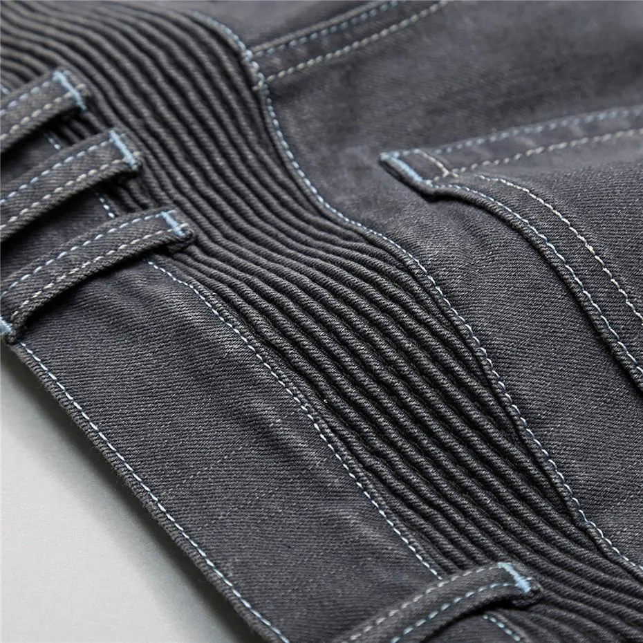 West Louis™ Pleated Motor Jeans Shorts
