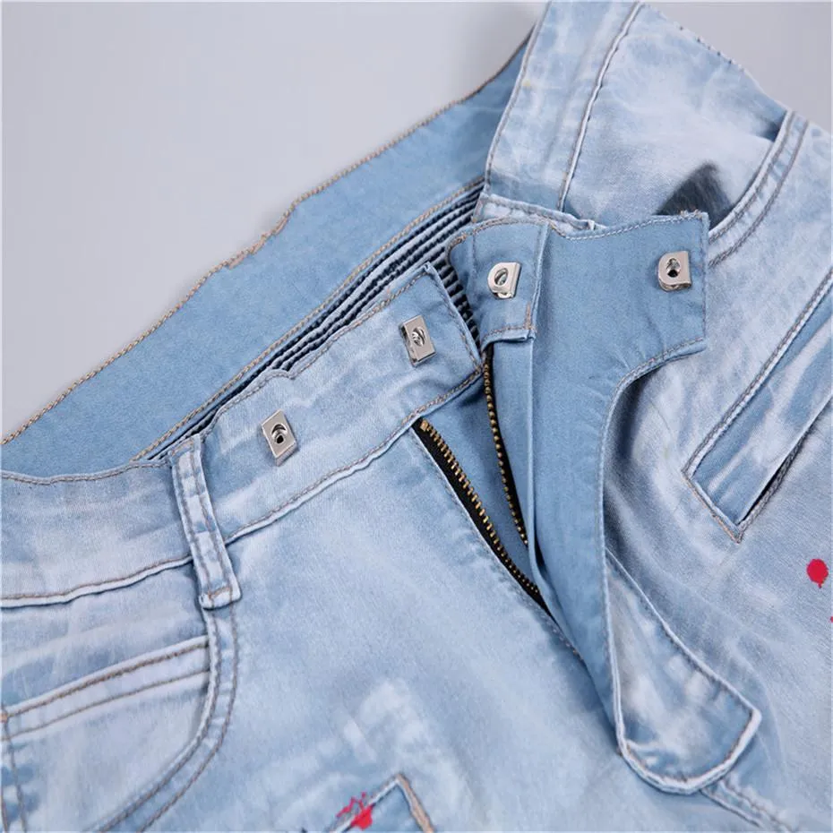 West Louis™ Pleated Motor Jeans Shorts