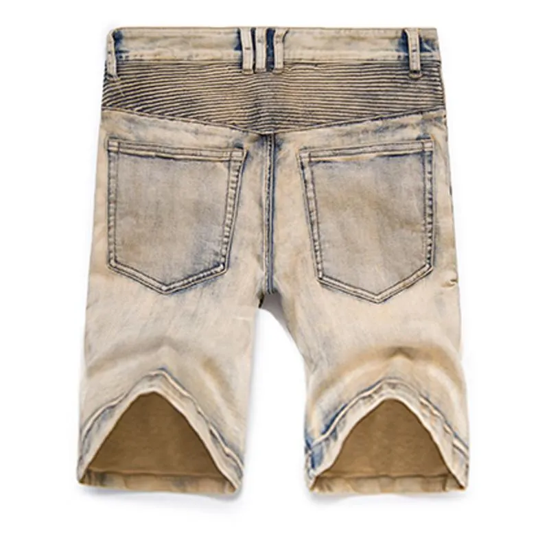 West Louis™ Pleated Motor Jeans Shorts