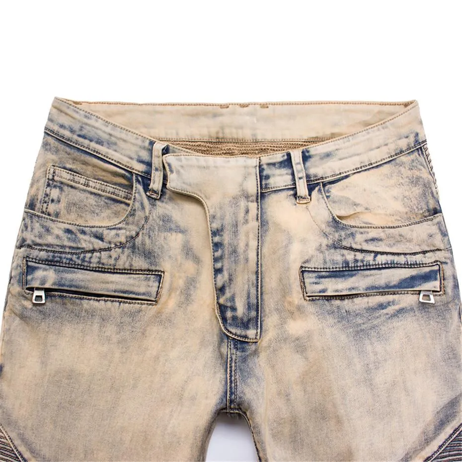 West Louis™ Pleated Motor Jeans Shorts