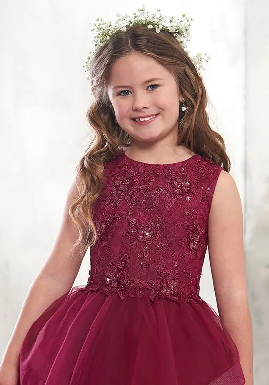 White applique Sleeveless tulle Tutu Elegant princess dress, flower girl dresses, FG0121