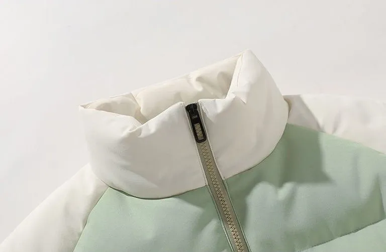 Windproof and Thickened Zip-up Puffer Jacket for Men
