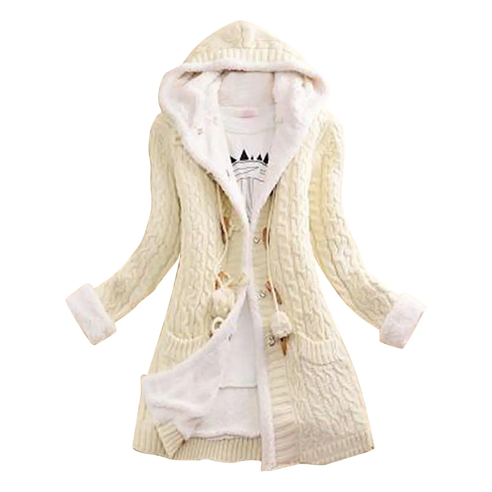Winter coat - hooded coat sherpa lined