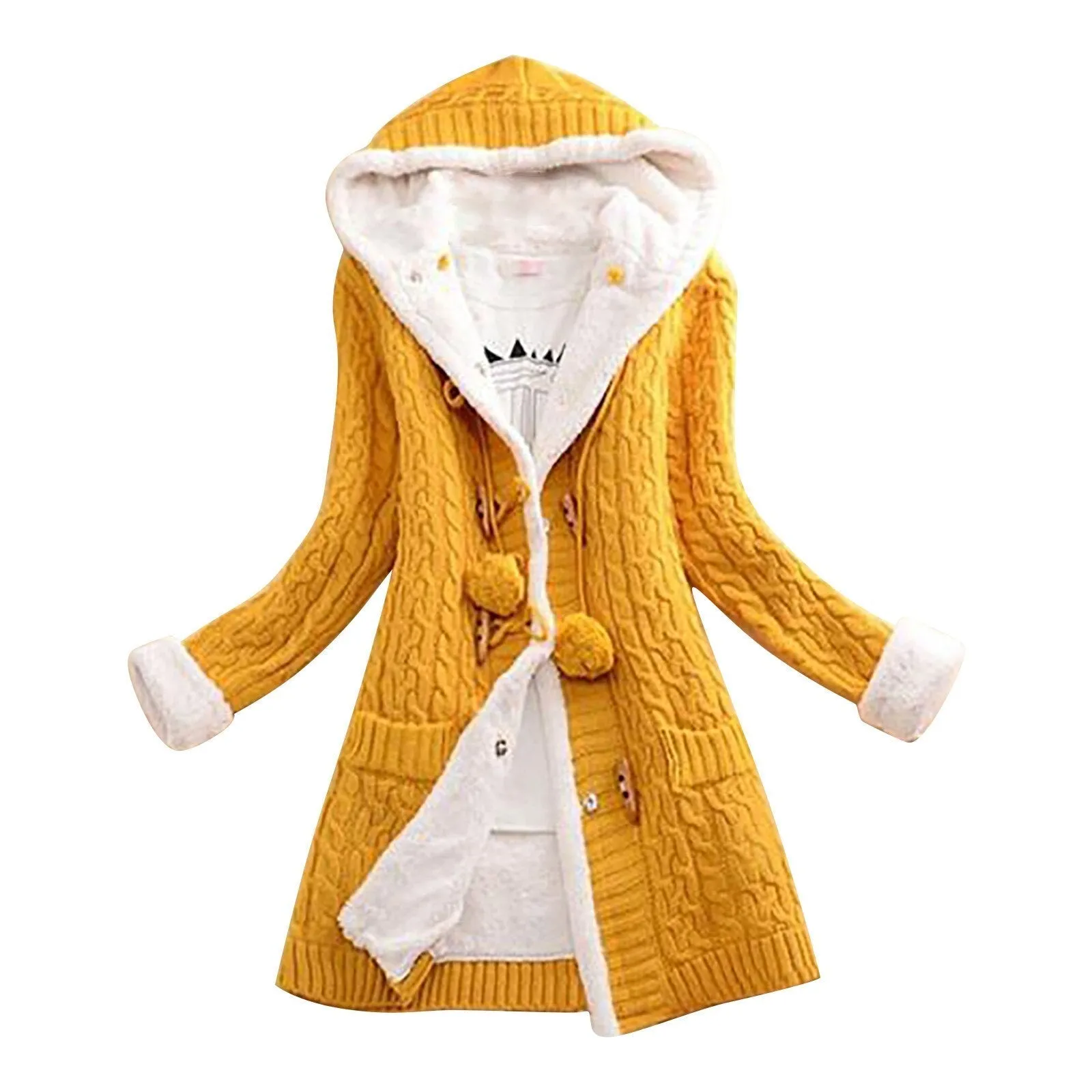 Winter coat - hooded coat sherpa lined