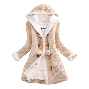 Winter coat - hooded coat sherpa lined
