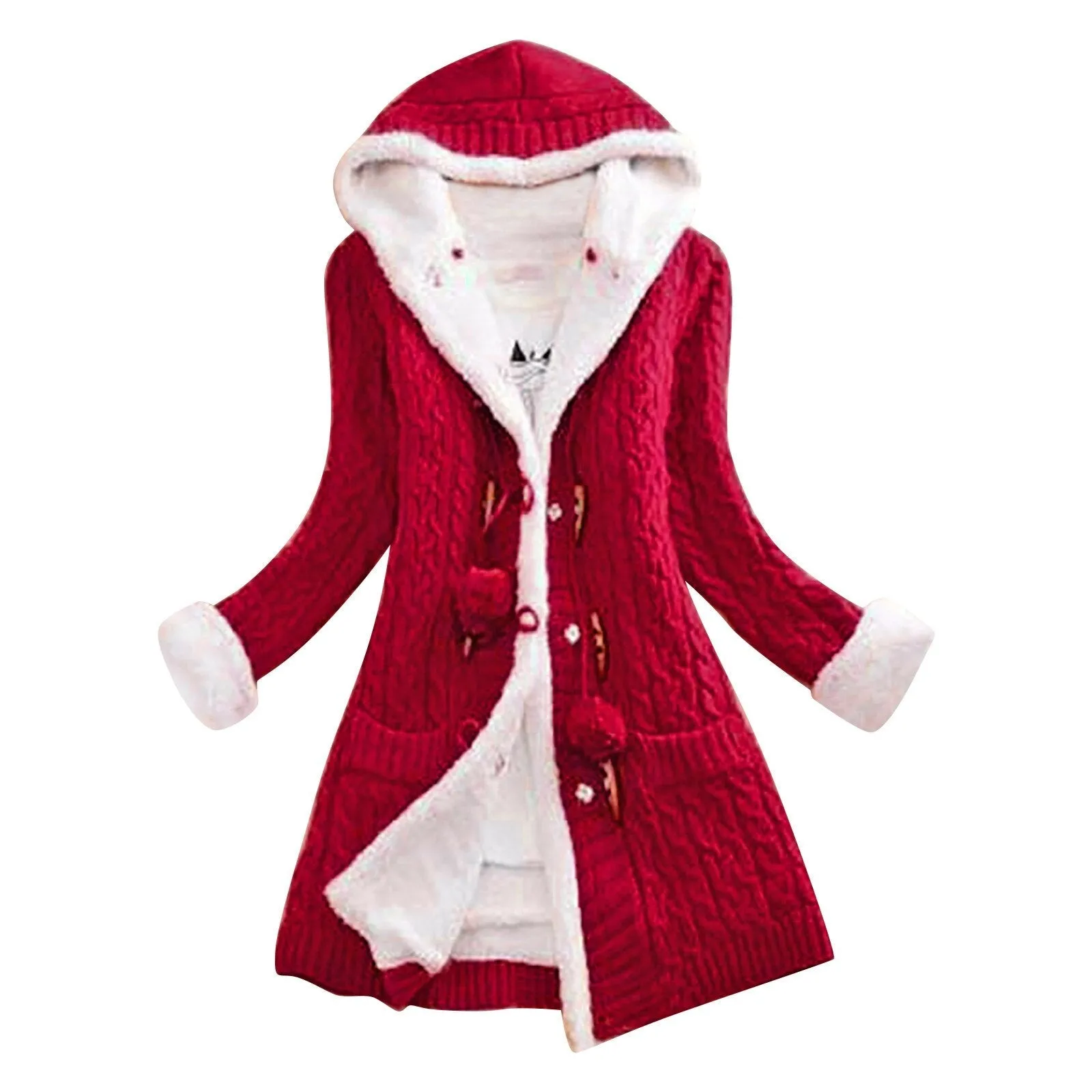 Winter coat - hooded coat sherpa lined