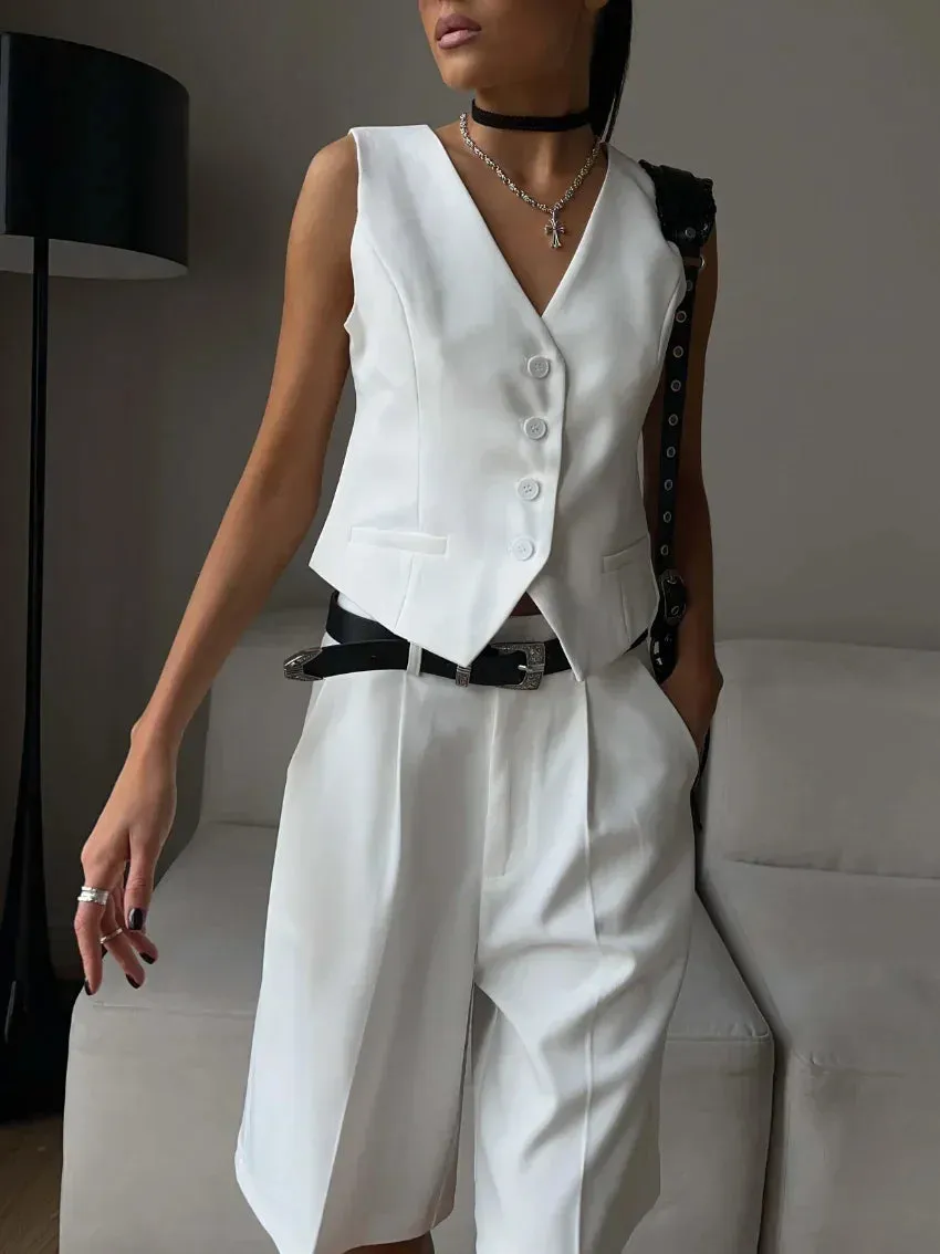 Women Vest Shorts Two-Piece Set