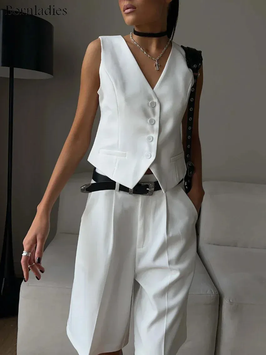 Women Vest Shorts Two-Piece Set