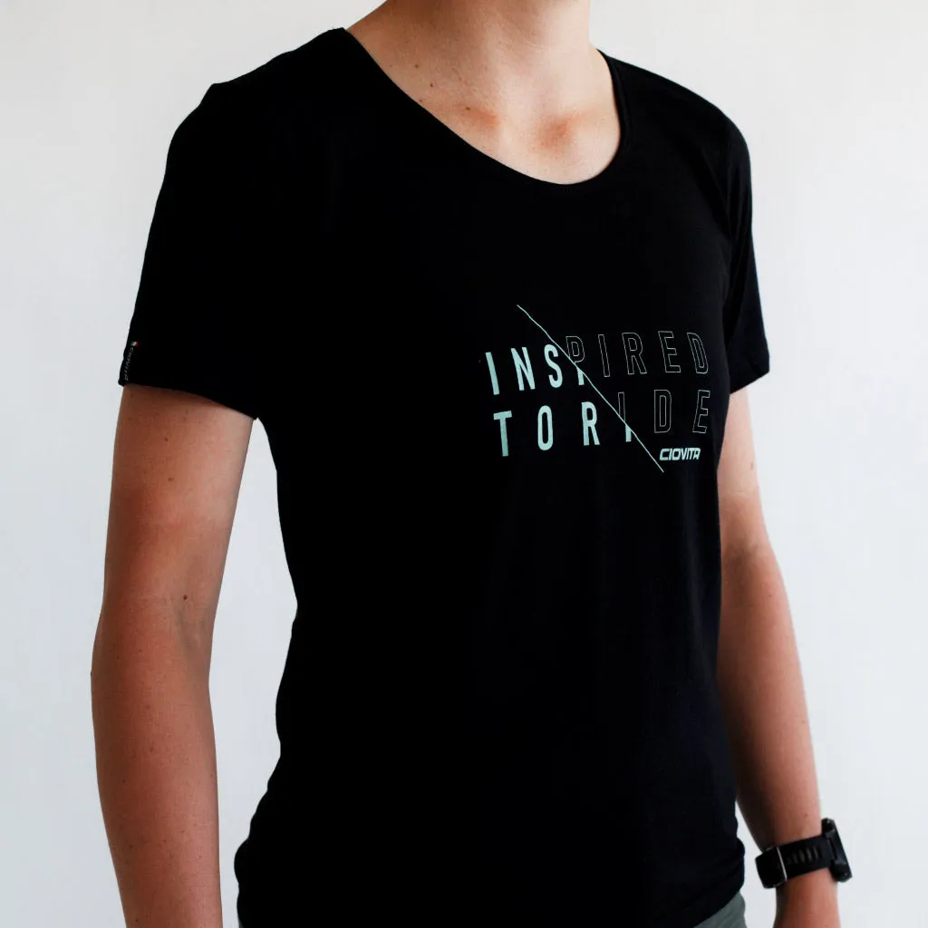 Women's Black Doppio Recycled T Shirt