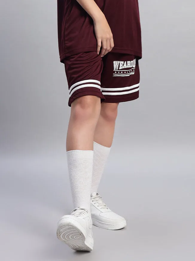 Women's Groovy Regular Fit Shorts (Wine)